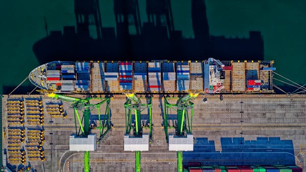 Container ship at sea