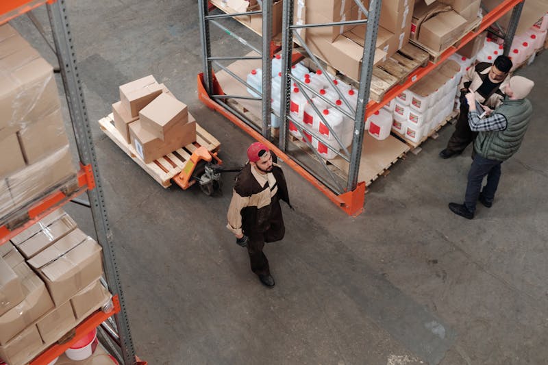 Household goods being prepared for container loading
